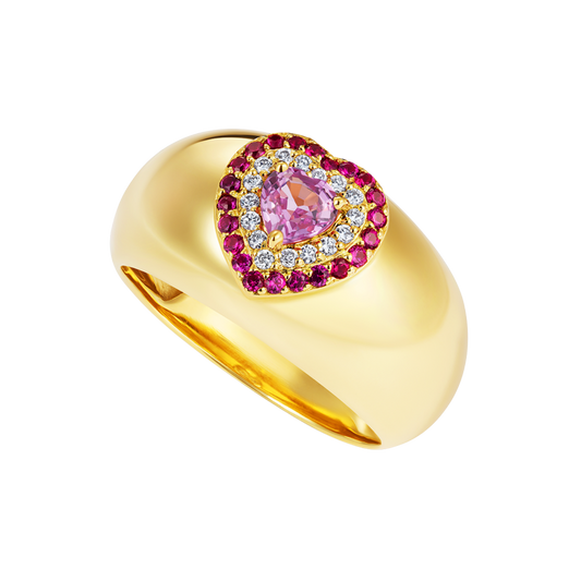 Le Cercle Heart Shaped Pink Sapphire Bombe Ring