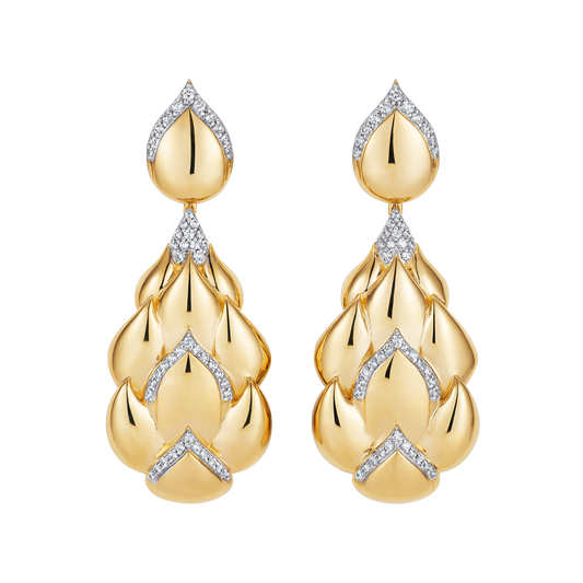 Cobra Large Pendant Diamond Earrings