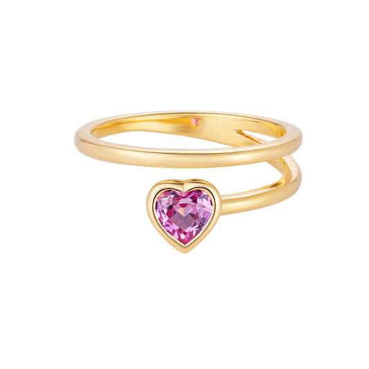 Le Cercle Pink Sapphire Heart Shaped Petite Ring