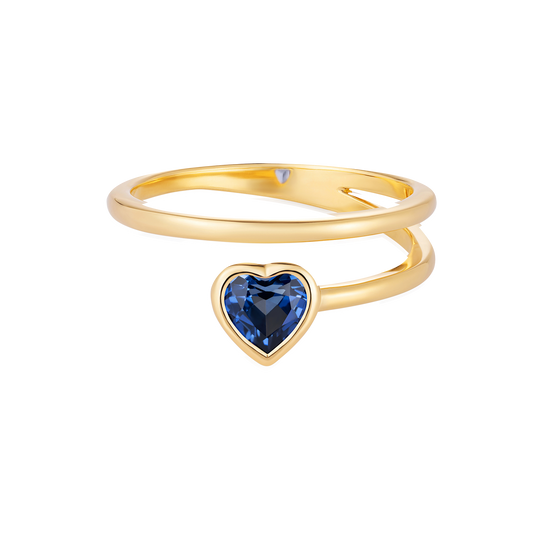 Le Cercle Blue Sapphire Heart Shaped Petite Ring