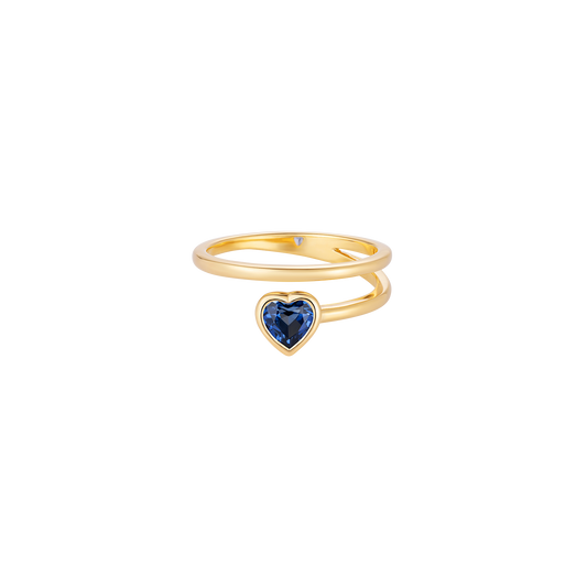 Le Cercle Blue Sapphire Heart Shaped Petite Ring