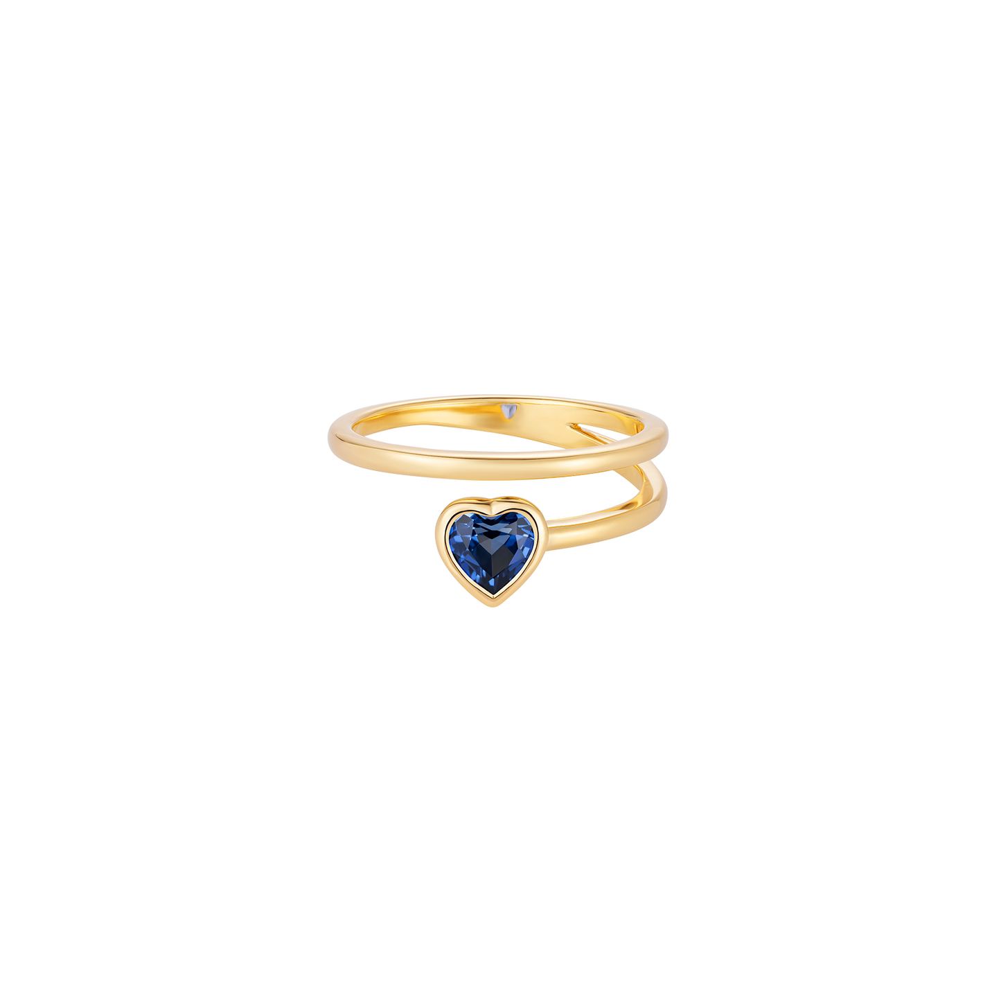 Le Cercle Blue Sapphire Heart Shaped Petite Ring