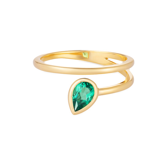 Le Cercle Emerald Pear Shaped Petite Ring