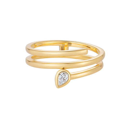 Le Cercle Diamond Pear Shaped Petite Ring