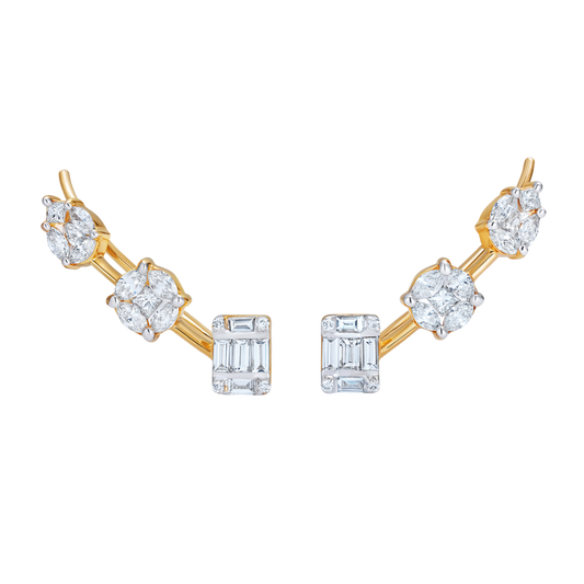 Le Cercle Floating Illusion Diamond Short Ear Climbers