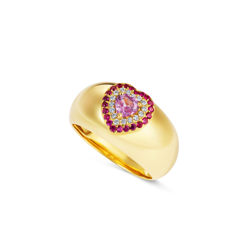 Le Cercle Heart Shaped Pink Sapphire Bombe Ring
