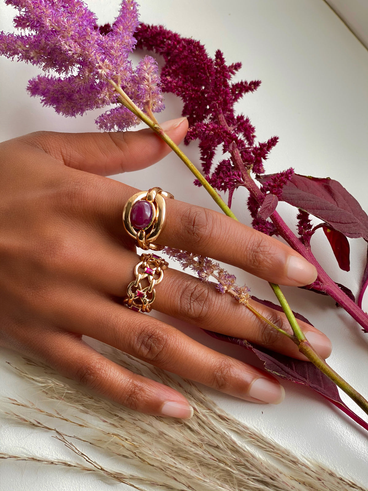 Catena Double Ruby Baguette Ring