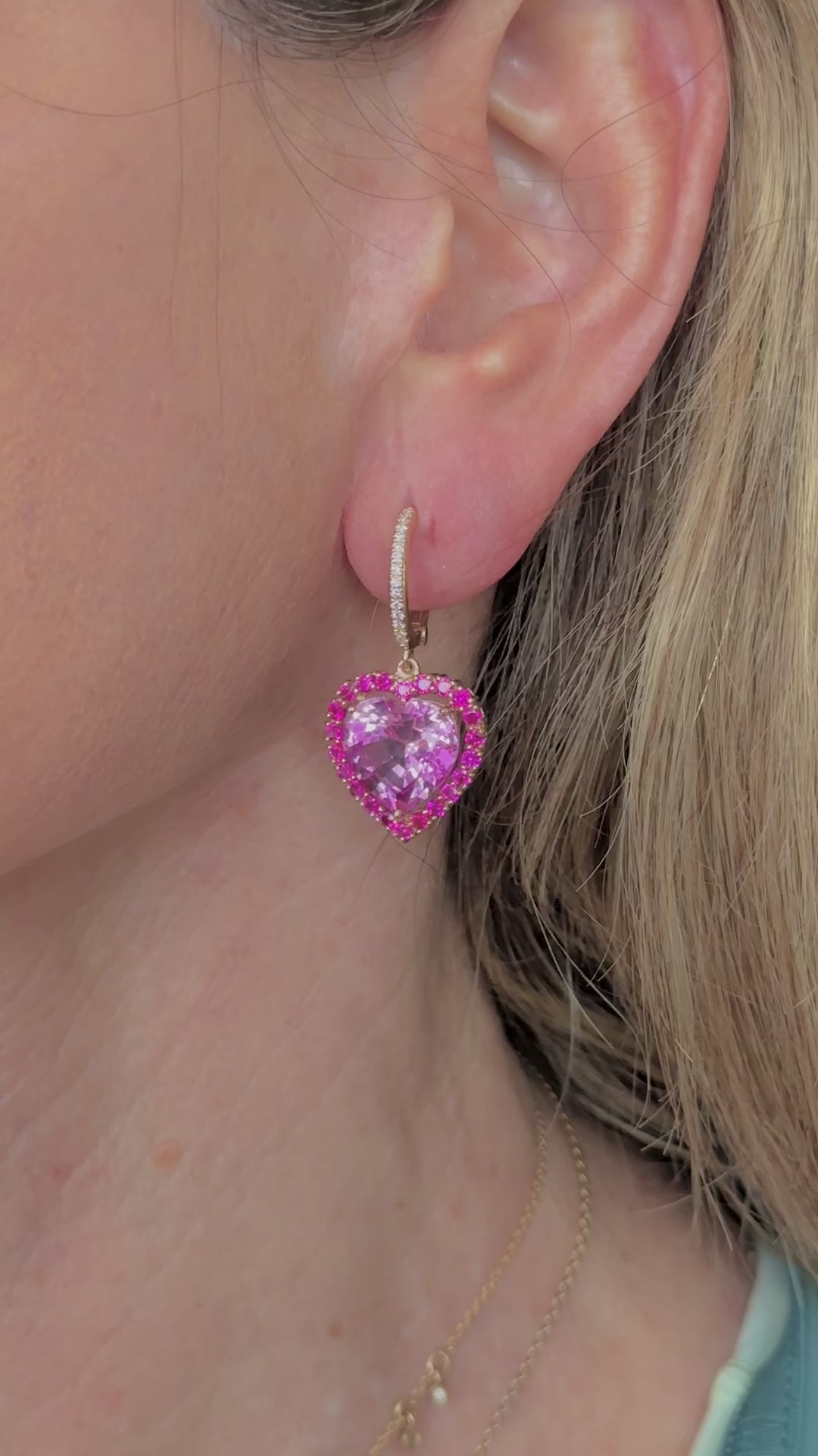 Le Cercle Heart Shaped Pink Sapphire & Diamond Earrings – Nadine Aysoy