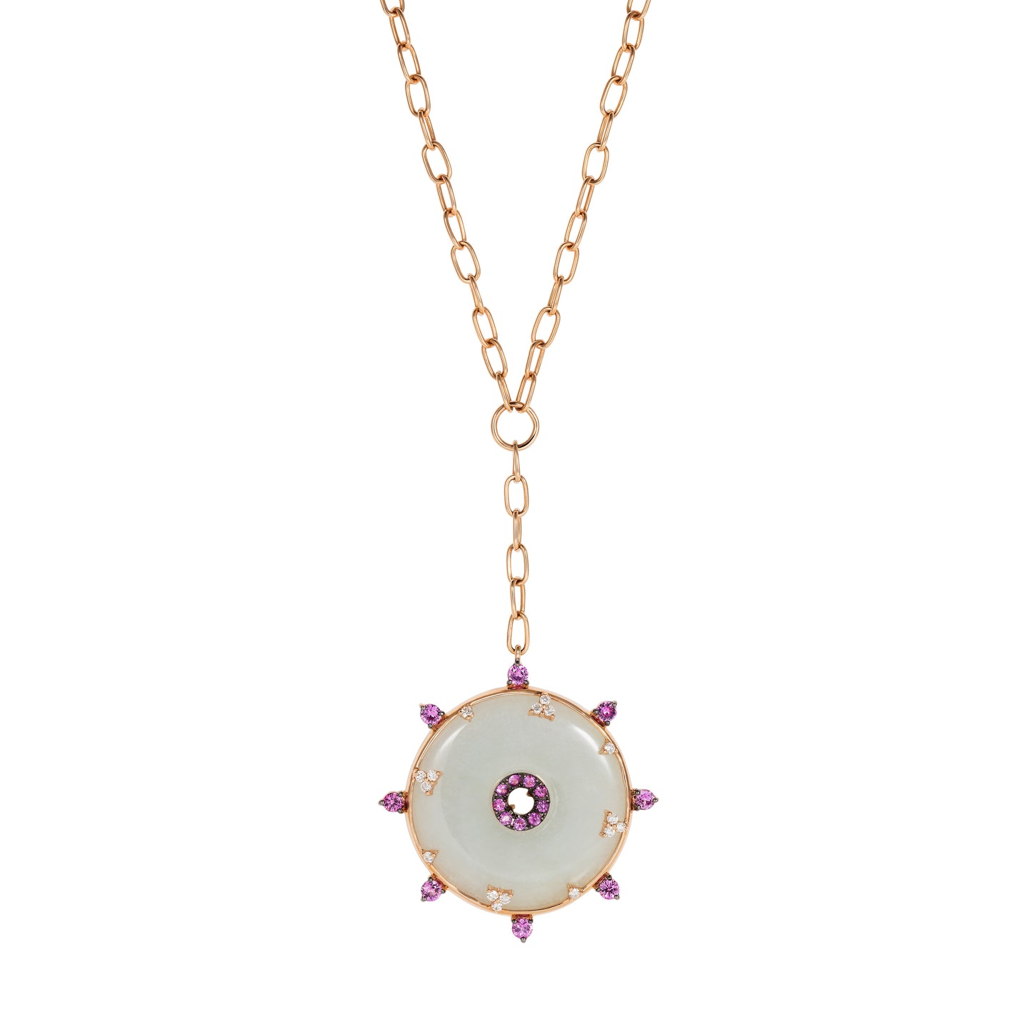 Celeste Pink Sapphire & Jade Necklace