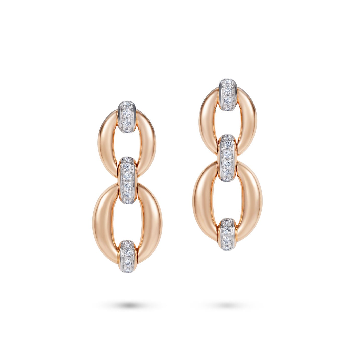 Catena Rose Gold Double Link Earrings