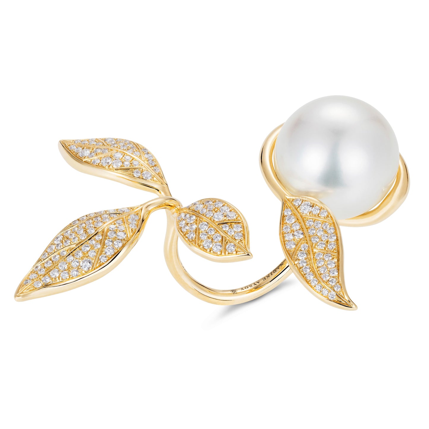 Mille et Une Feuilles Yellow Pearl Ring
