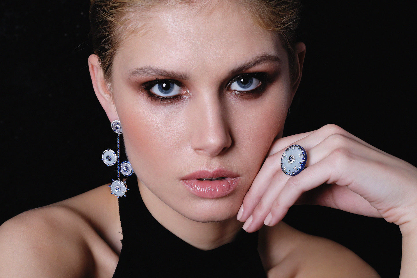 Celeste Blue Sapphire & Jade Ring