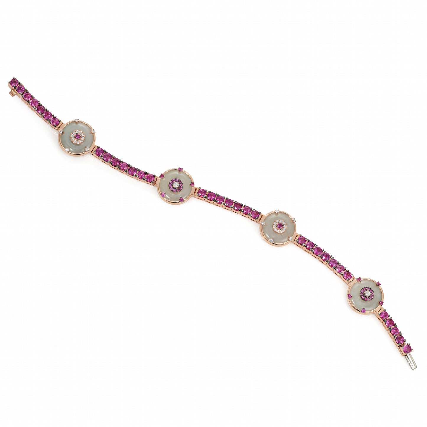 Celeste Pink Sapphire & Jade Bracelet