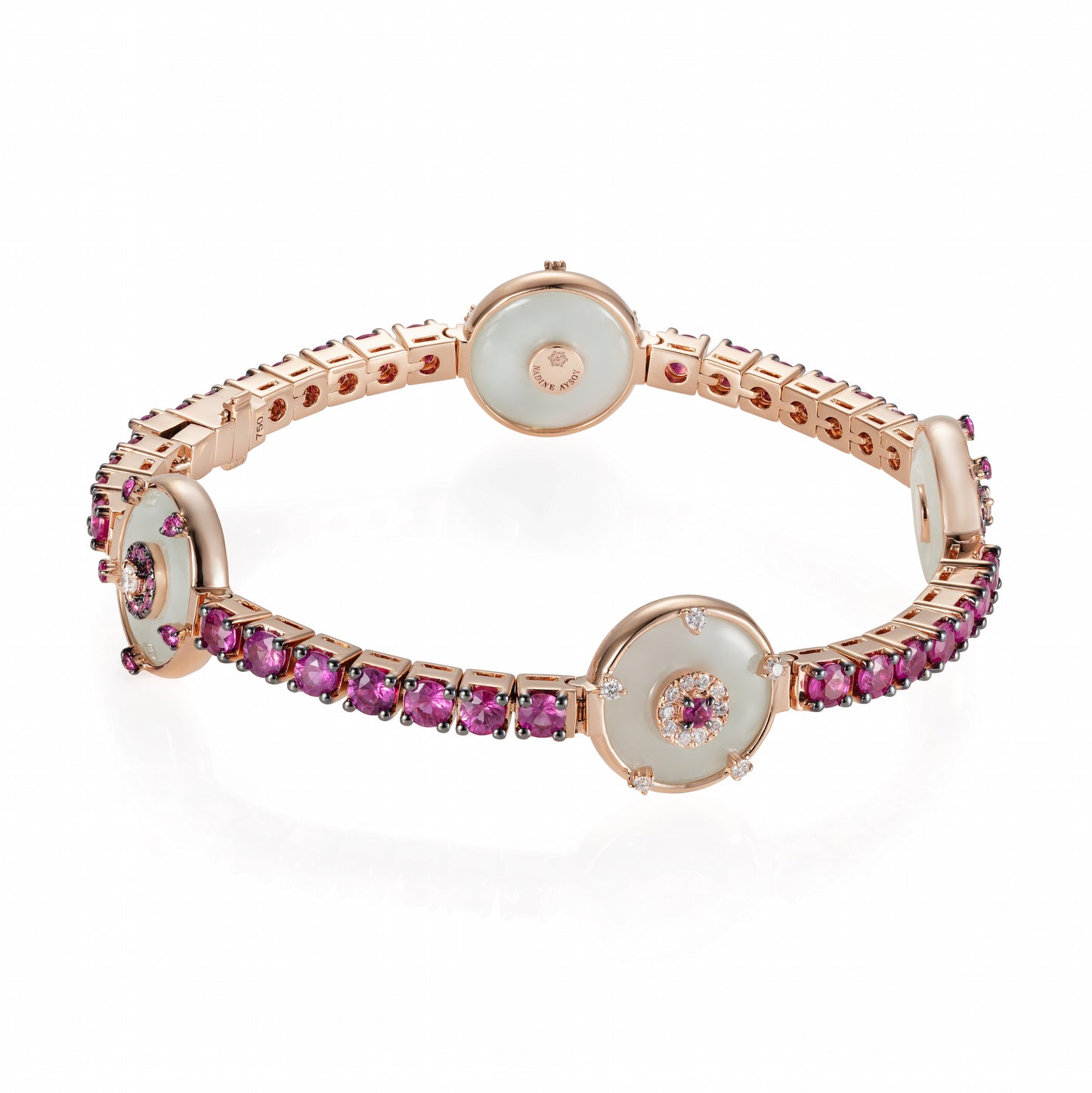 Celeste Pink Sapphire & Jade Bracelet