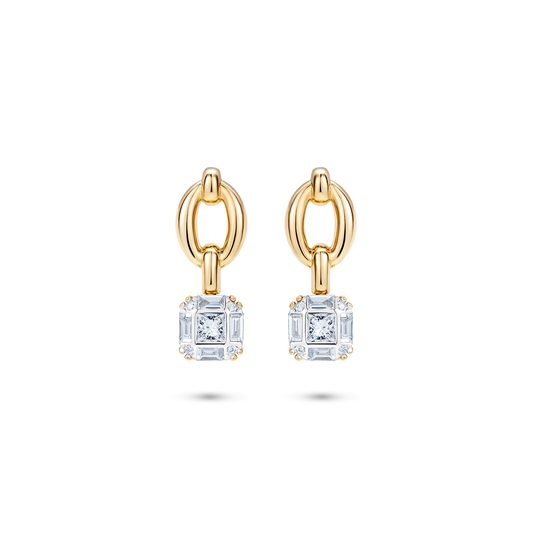 Catena Illusion Diamond Asher Drop Earrings