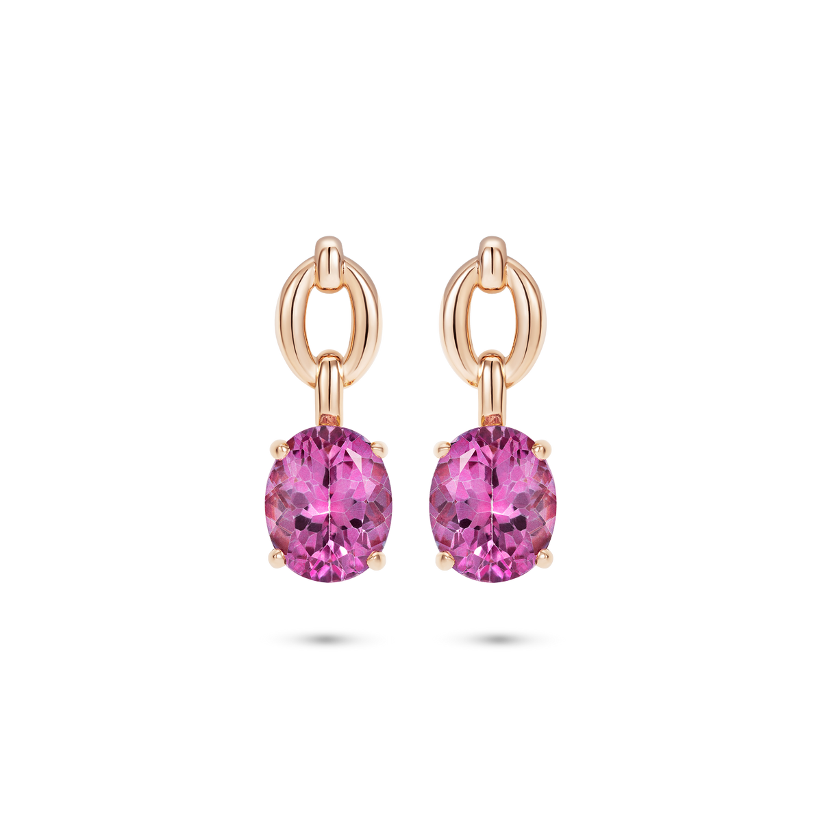 Catena Drop Pink Topaz Earrings