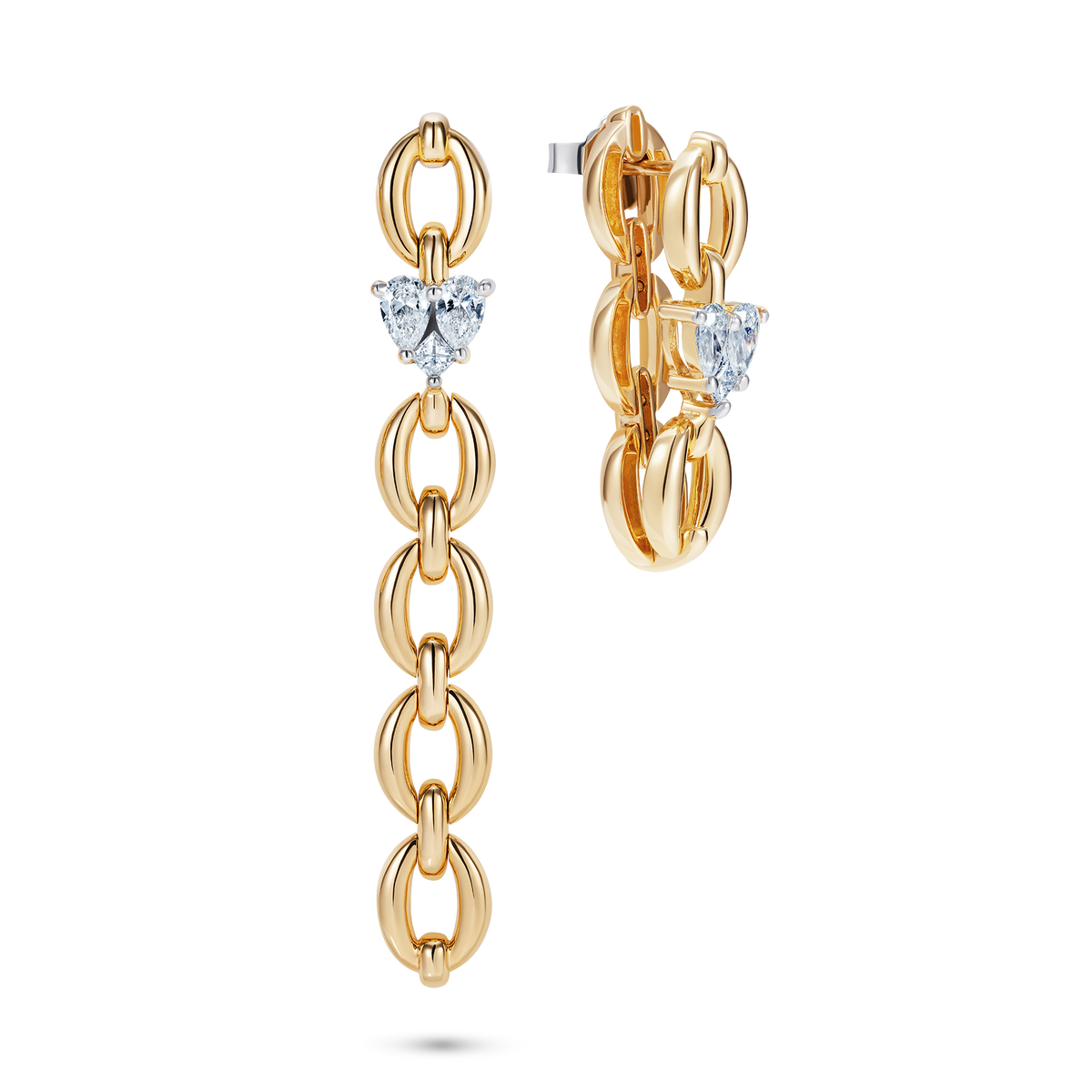 Catena Diamond Illusion Long Heart Earrings