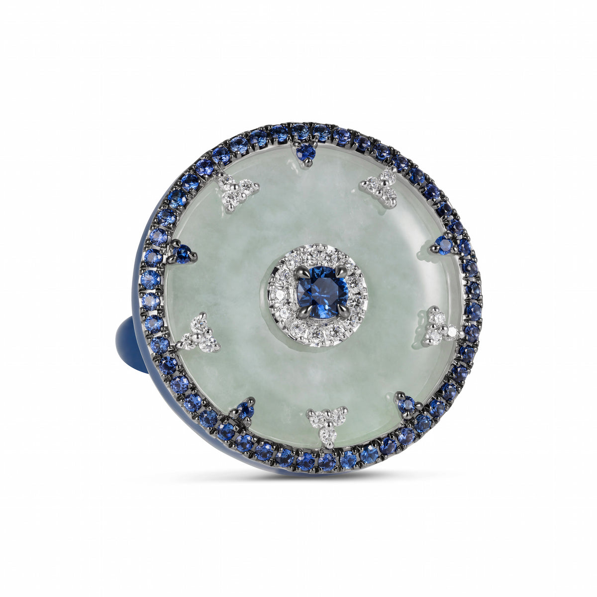 Celeste Blue Sapphire &amp; Jade Ring