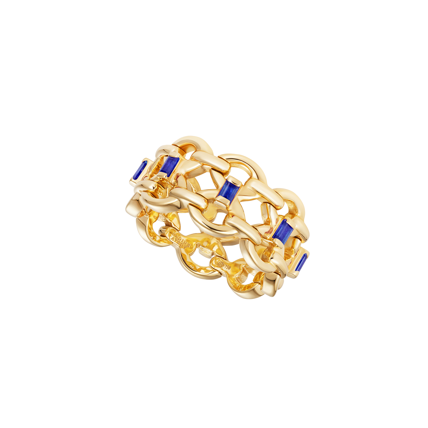 Catena Double Blue Sapphire Baguette Ring