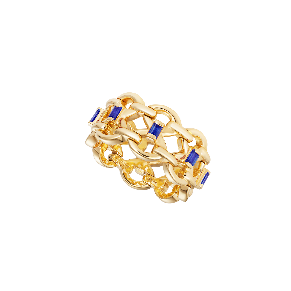 Catena Double Blue Sapphire Baguette Ring