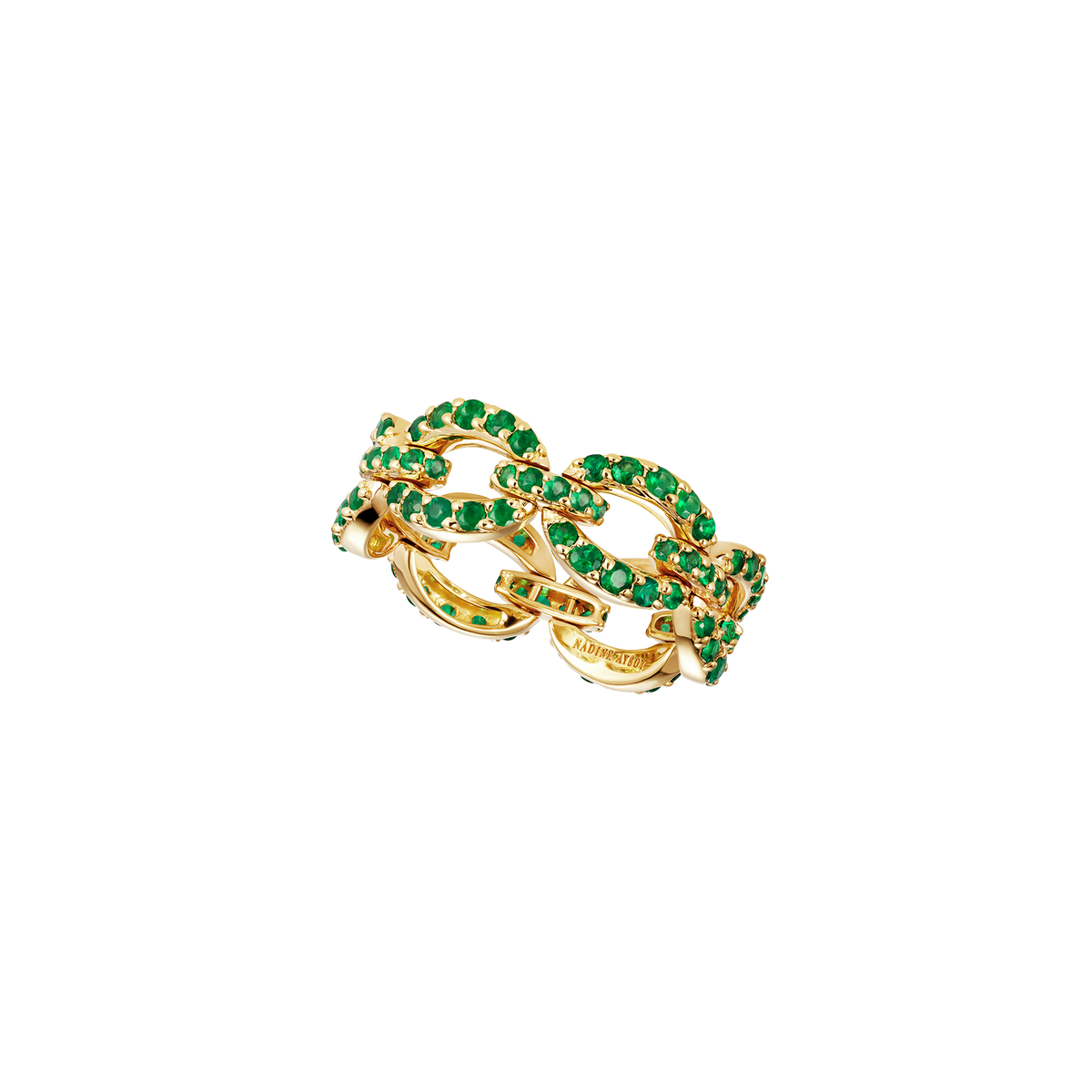 Catena petite pave’ emerald ring