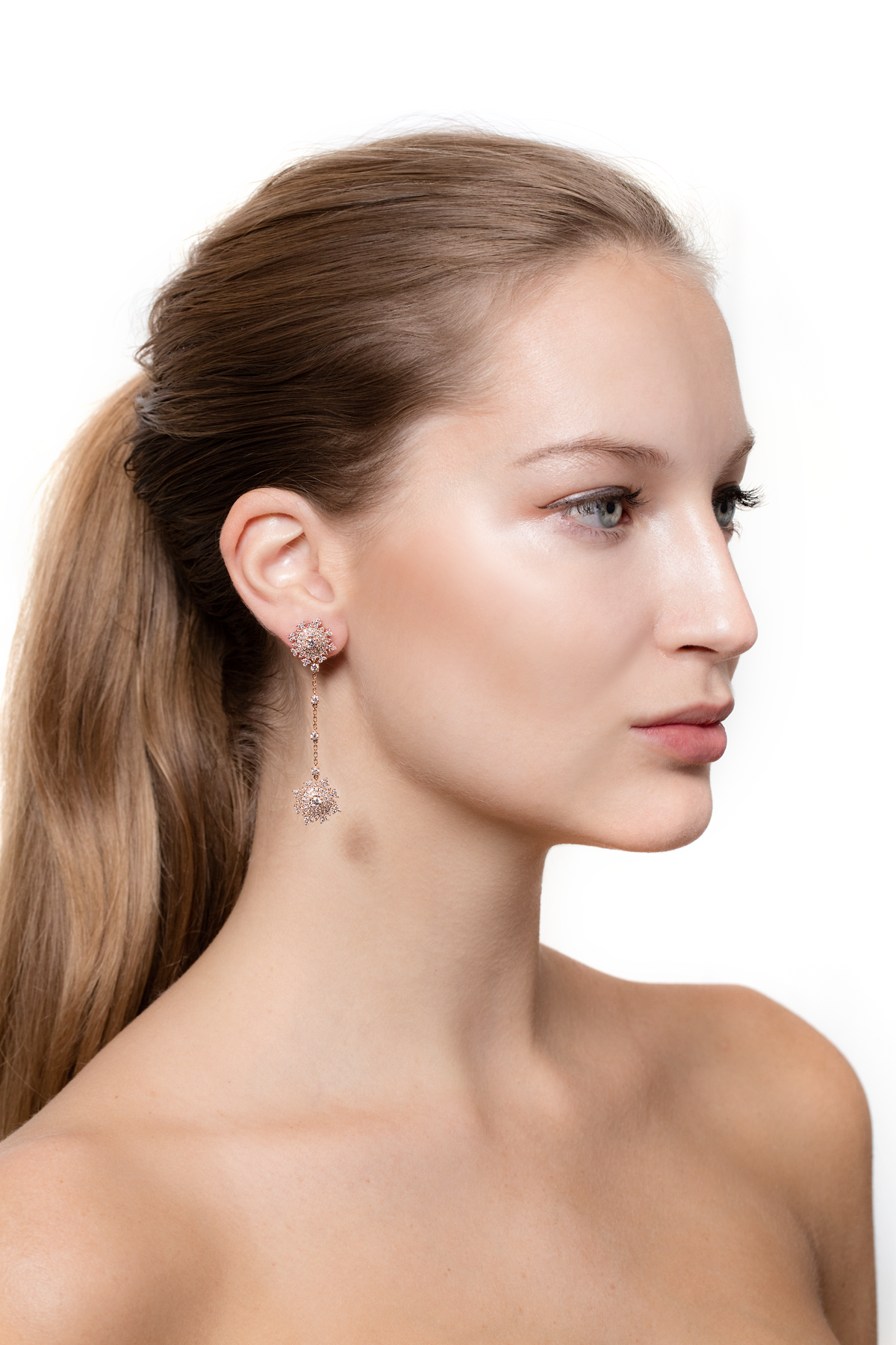 Petite Tsarina Rose Pendant Earrings