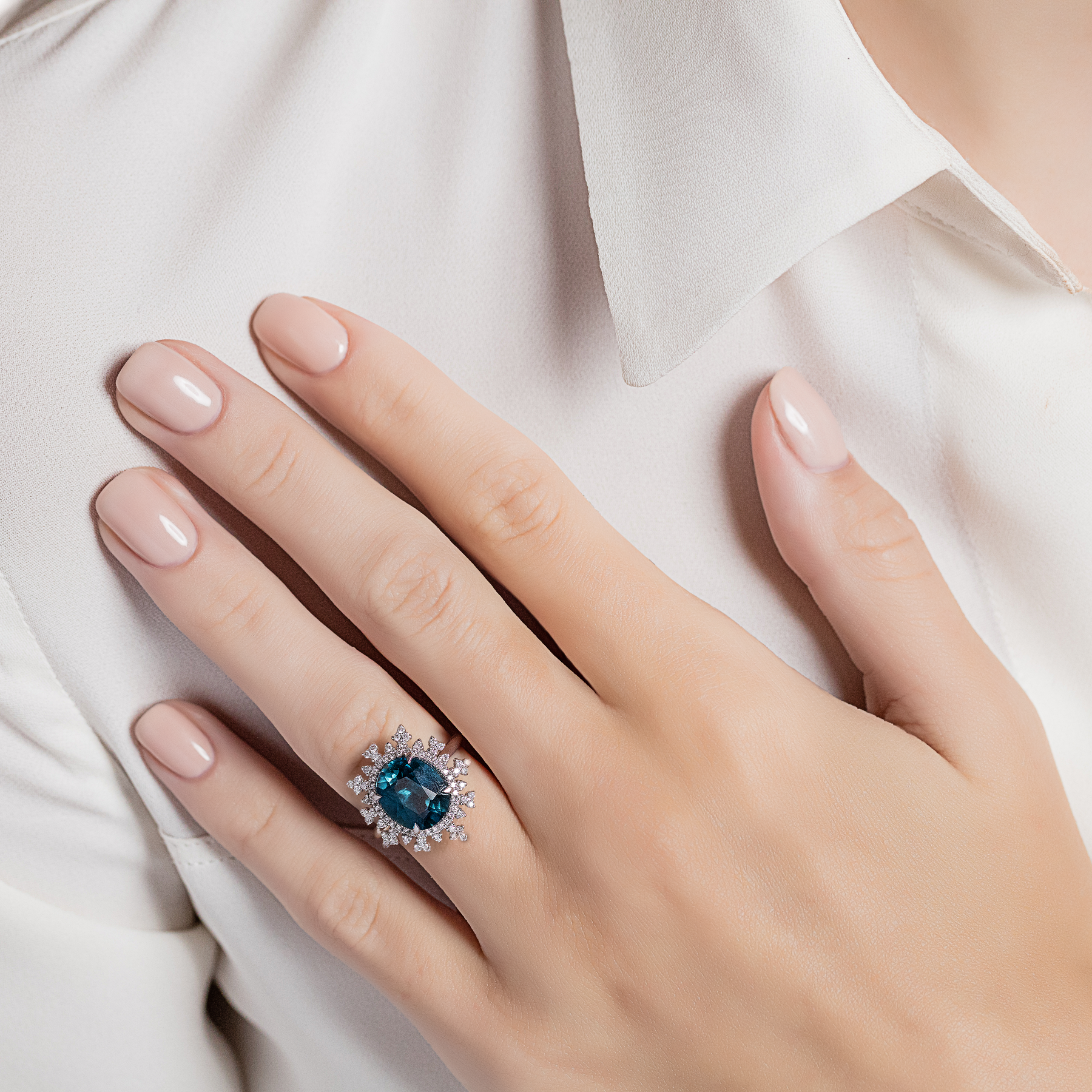 Sky blue 2025 topaz engagement ring