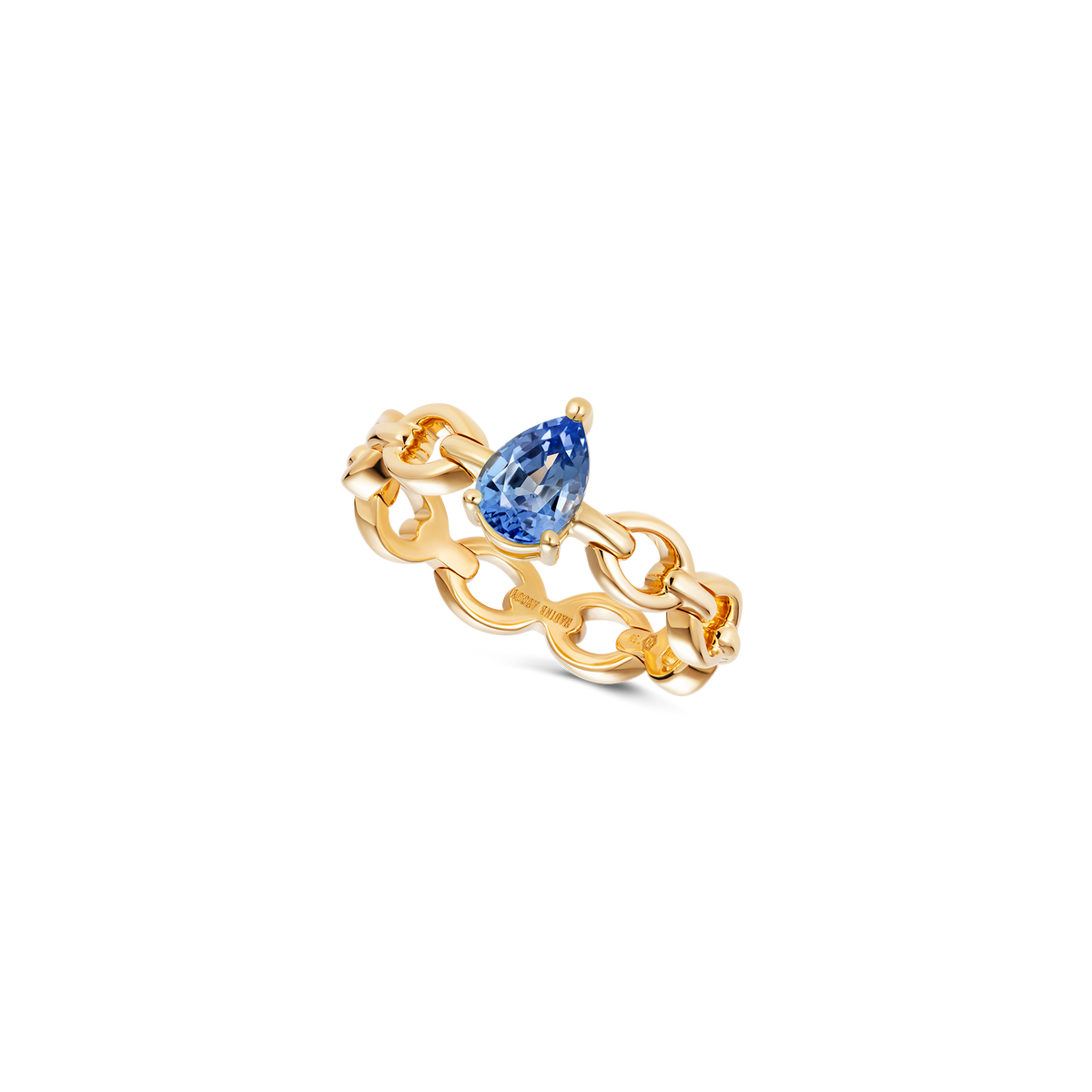 Catena Mini Pear Shaped Blue Sapphire Ring