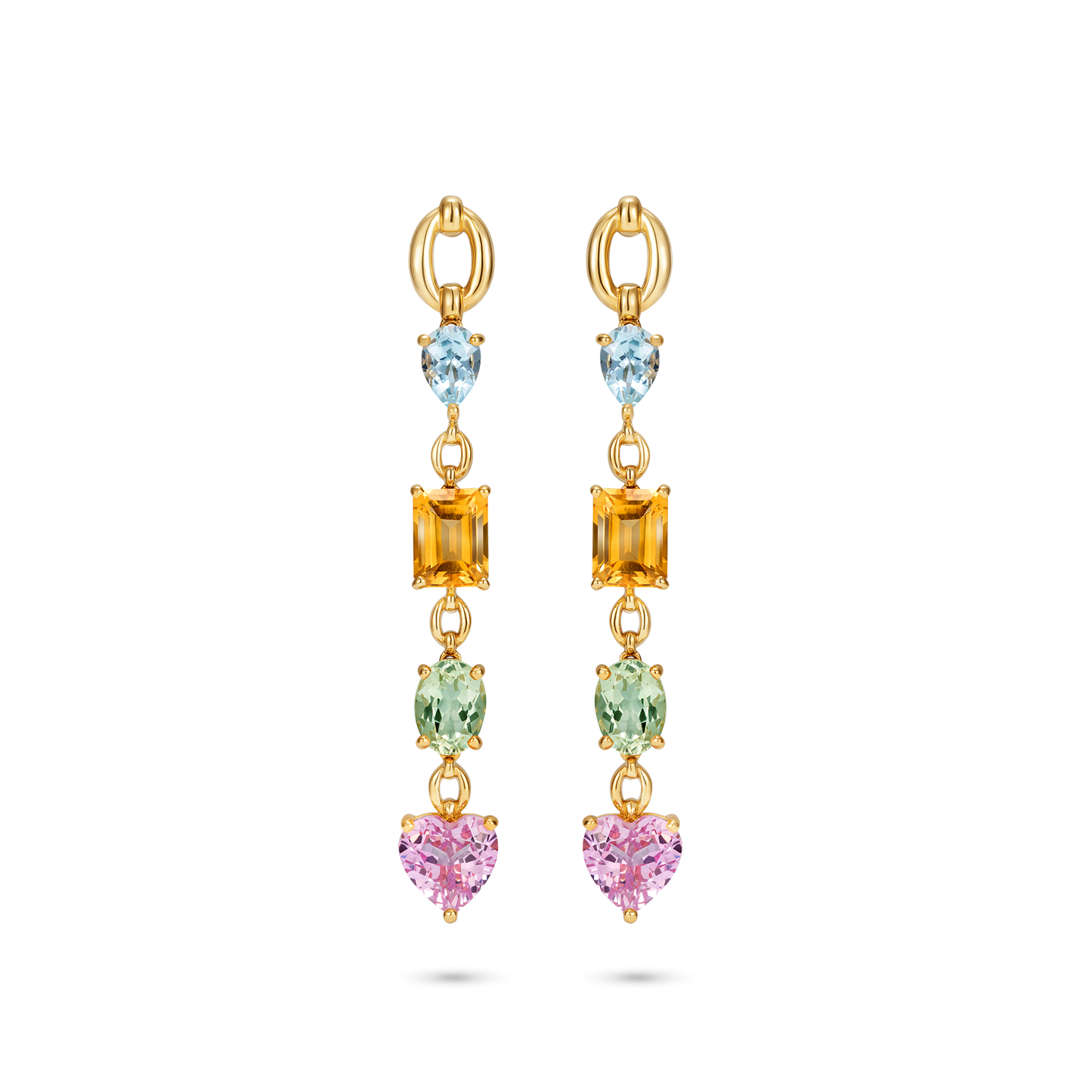 Catena Multi Stone Pastel Rainbow Earrings