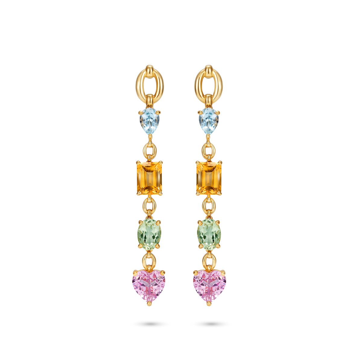 Catena Multi Stone Pastel Rainbow Earrings
