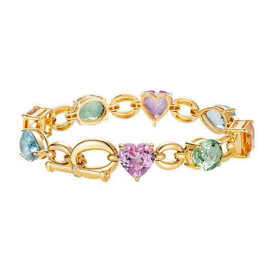 Catena Multi Stone pastel Rainbow Bracelet