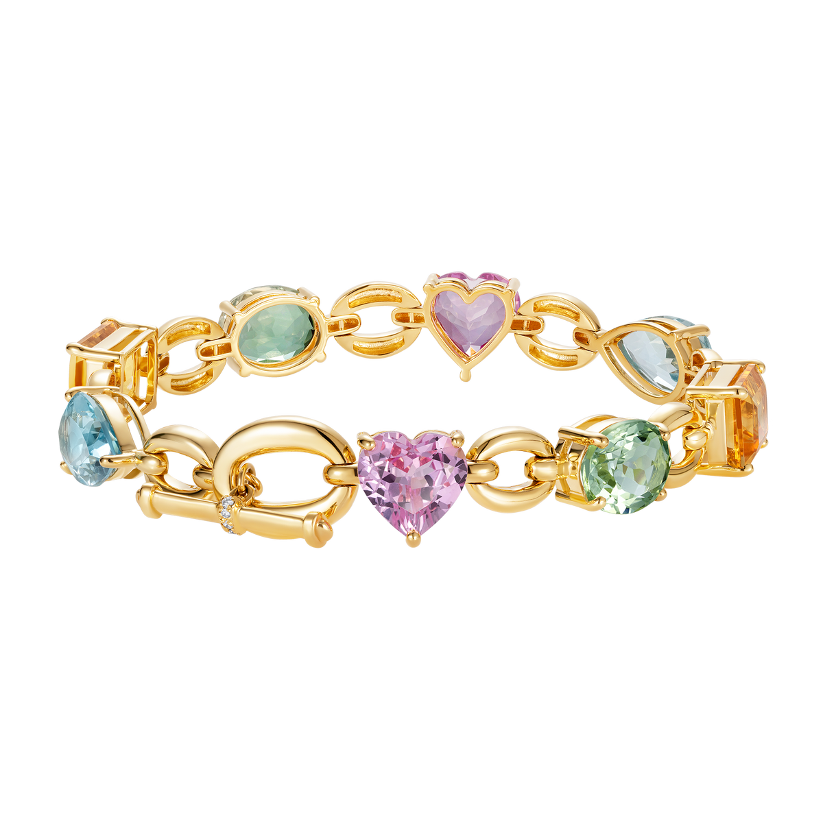 Catena Multi Stone pastel Rainbow Bracelet