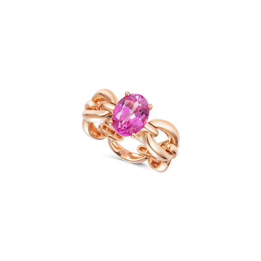 Catena Oval Pink Topaz Ring