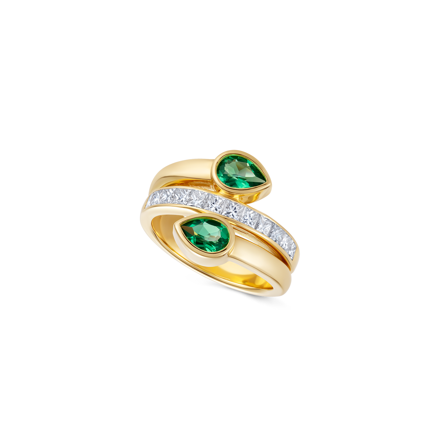 Le Cercle Serpent Emerald Double Ring
