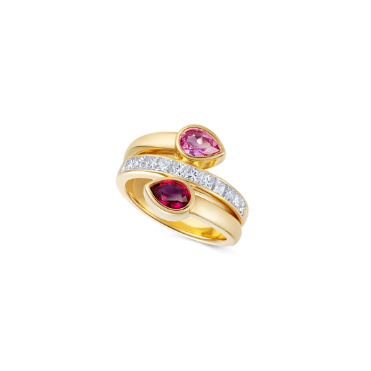 Le Cercle Serpent Ruby Double Ring