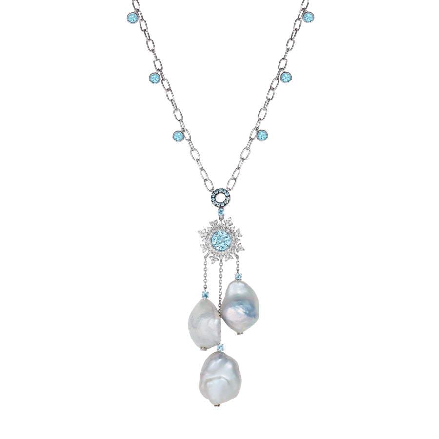Tsarina Ice Flake & Baroque Pearl Necklace
