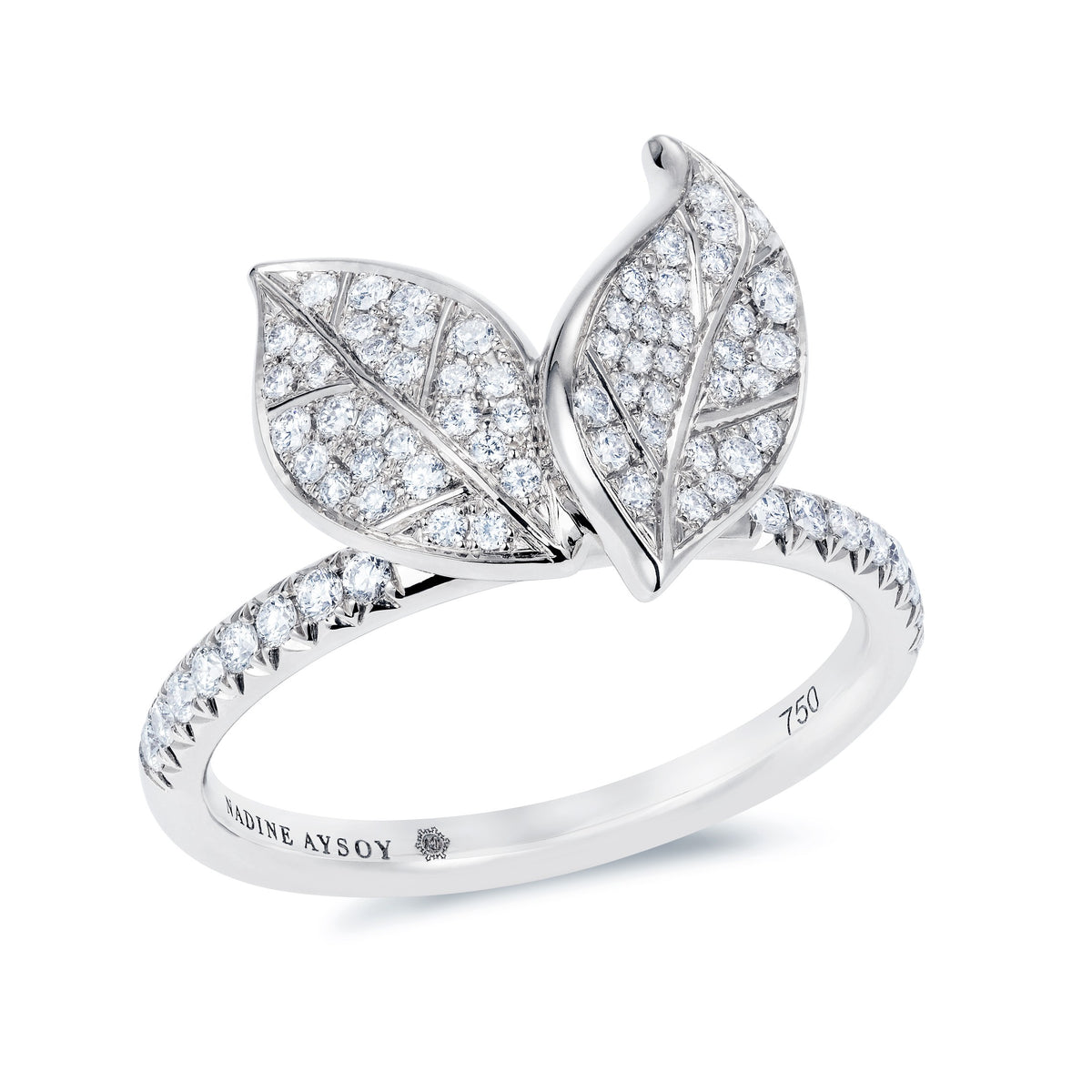 Petite Feuille White Ring