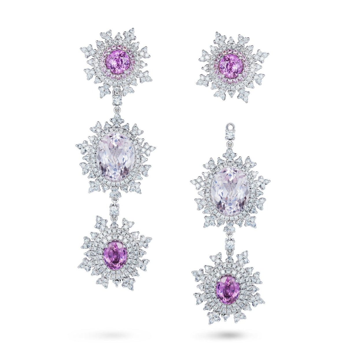 Tsarina Pink Sapphire and Morganite Earrings