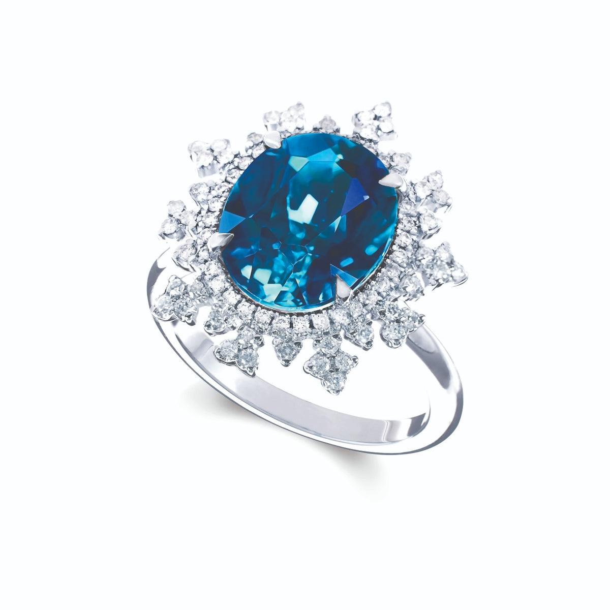 Tsarina Sky Blue Flake Ring